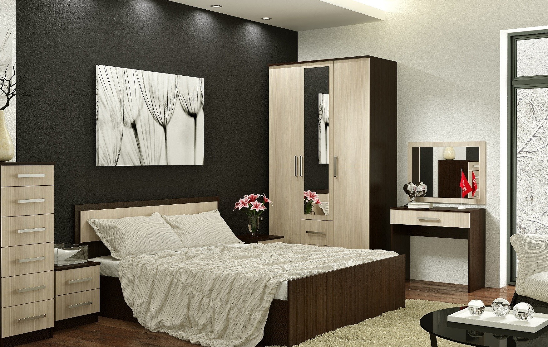 Кровать с проложками ДСП Фиеста LIGHT 140х200, венге