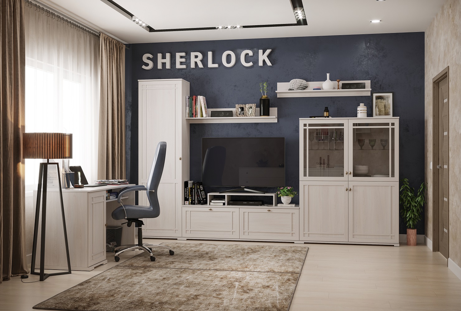 Шкаф для одежды и белья Sherlock 71 левый