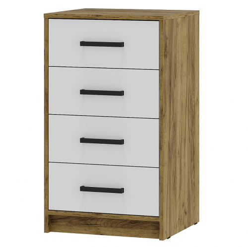 Фото Комод высокий Мия КМ-02, крафт/белый