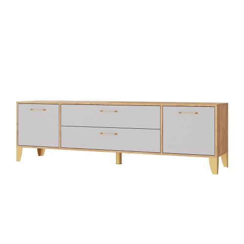 Фото Тумба под телевизор Парус-13, Дуб крафт золотой, Кашемир