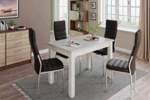 Фото Стол обеденный Бостон-1 дуб крафт белый/белый гранит