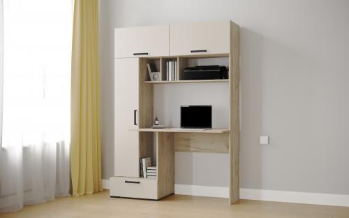 Фото Компьютерный стол Квартет-11, Дуб крафт серый, кашемир