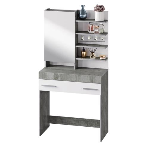 Фото Столик туалетный Инстайл СТ-01, бетон/белый