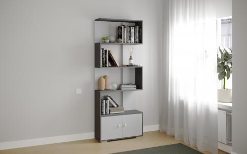 Фото Стеллаж Ромео-2, Графит серый, серый камень