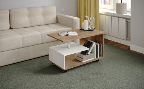 Фото Журнальный стол Консул-5, Дуб крафт табачный, дуб крафт белый