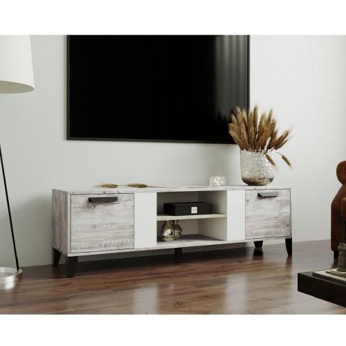 Фото Тумба под телевизор Парус-7, дуб юкон/белый