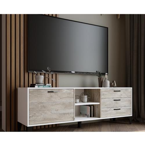 Фото Тумба под телевизор Парус-9, белый/дуб юкон