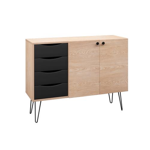 Фото Комод Брюс 16.233, Battle rock FSC Santiago,Черный, Кварц Блэк