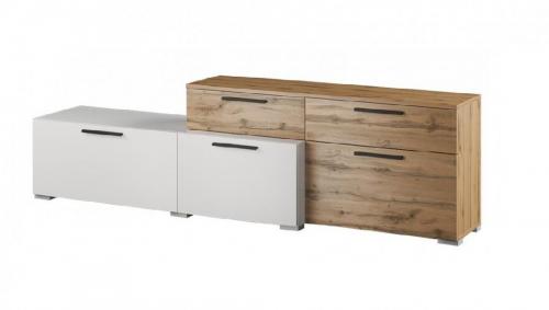 Фото Тумба под ТВ Альберо белый/дуб вотан