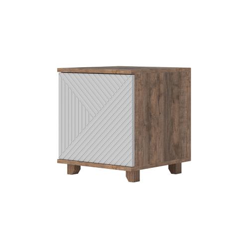 Фото Ньёрд Тумба прикроватная 1ст Дуб Самдал / Белый софт матовый