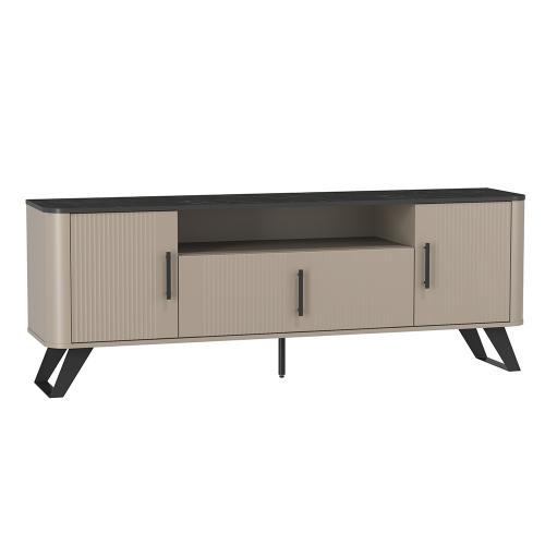 Фото Тумба ТВ Фиделия 76.05, Серый камень, Мрамор черный