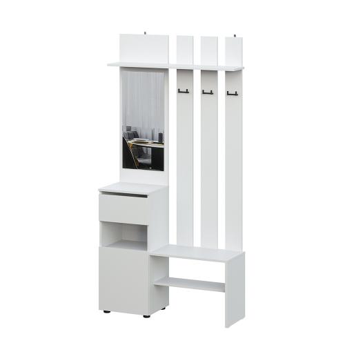 Фото Вешалка с зеркалом Денвер, Белый