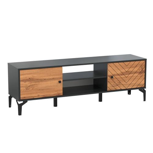Фото Тумба для ТВ Лофт 59.01, Черный, Дуб Вотан