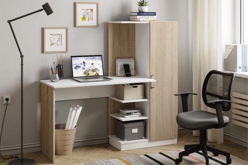 Фото Стол компьютерный Бейсик, Дуб сонома, Белый