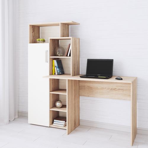 Фото Стол компьютерный Квартет-7, дуб сонома/белый