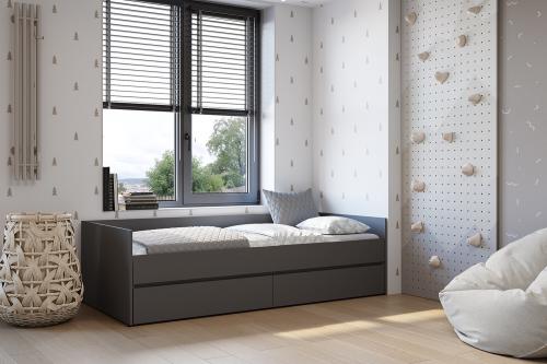 Фото Кровать-трансформер с матрасом-трансформером Симпл КР-51, графит