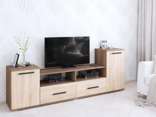 Фото Тумба под ТВ Парус 2, ясень шимо/дуб сонома