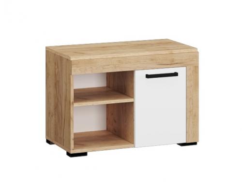 Фото Тумба для обуви с полками Галант, дуб крафт/белый