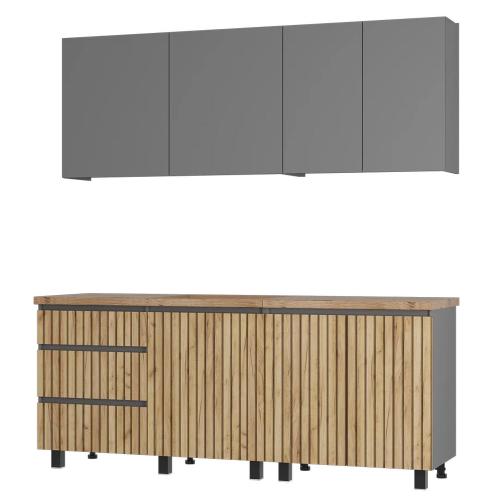 Фото Кухня Шерлок 2,0м, Графит, Крафт