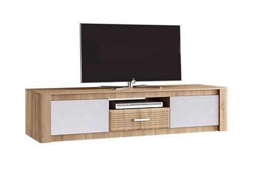 Фото Терра Тумба Тв (Белый глянец холодный/дуб сонома, дуб сонома)