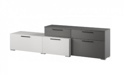 Фото Альберо Тумба ТВ белый/графит серый