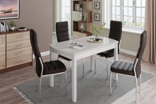 Фото Стол обеденный Бостон-3 металл белый/белый гранит