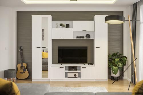 Фото Стенка в гостиную Герда, белое дерево