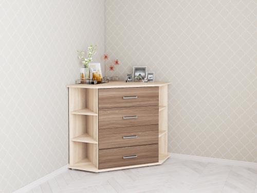 Фото Комод угловой Катрин 7, ясень шимо/дуб сонома