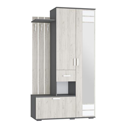 Фото Прихожая Лира ПР-04, Графит, Дуб крафт белый