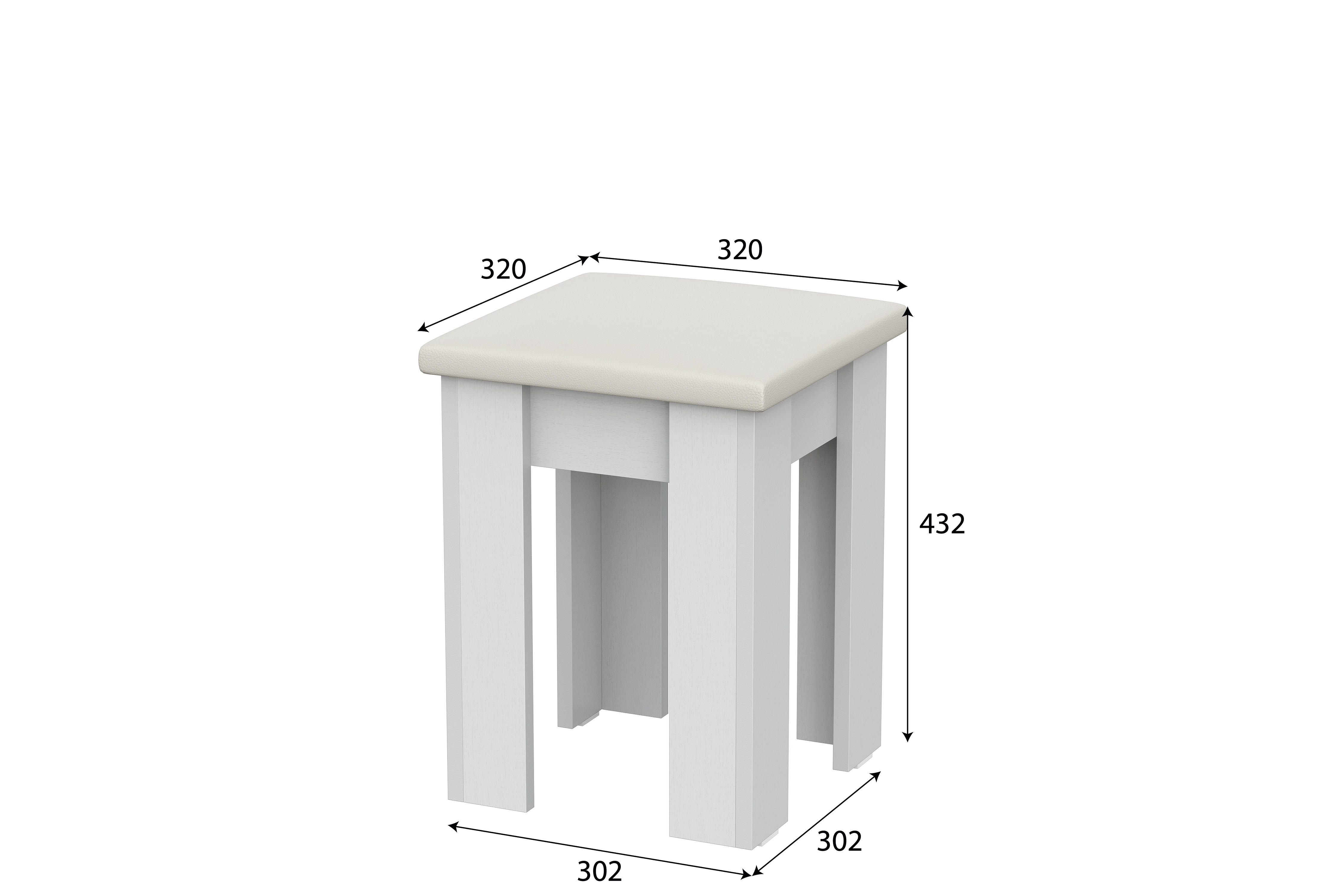 Фото Табурет №1, Белый
