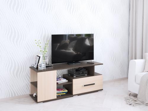 Фото Тумба под ТВ Парус 4, венге/дуб молочный