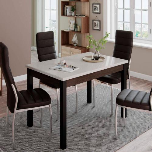 Фото Стол обеденный Бостон-1 венге/белый гранит