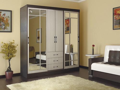 Фото Шкаф-купе комбинированный Маэстро, Венге, Лоредо