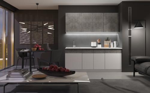 Фото Кухня Оливия NEW 2,0м, Белый глянец холодный / Мрамор глянец