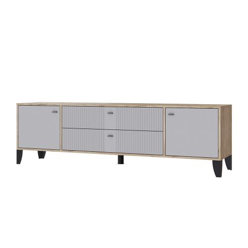 Фото Тумба под телевизор Парус-10, Дуб крафт серый, Серый