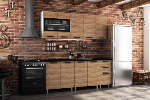 Фото Кухня Крафт 2.0м, Крафт, Черный янтарь