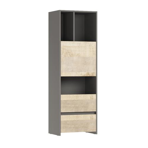 Фото Стеллаж 1 Денвер, Графит, Дуб гранж песочный