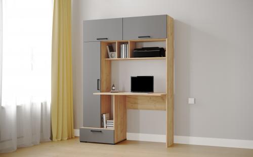 Фото Компьютерный стол Квартет-11, Дуб крафт золотой, графит серый