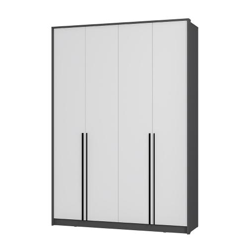 Фото Шкаф четырехстворчатый Шарм ШК-15, Графит, Белый