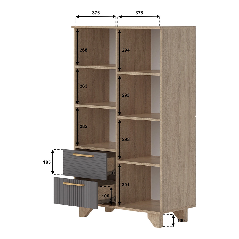 Фото Ньёрд ТВ Тумба 1501.4 Дуб Сонома / Черника