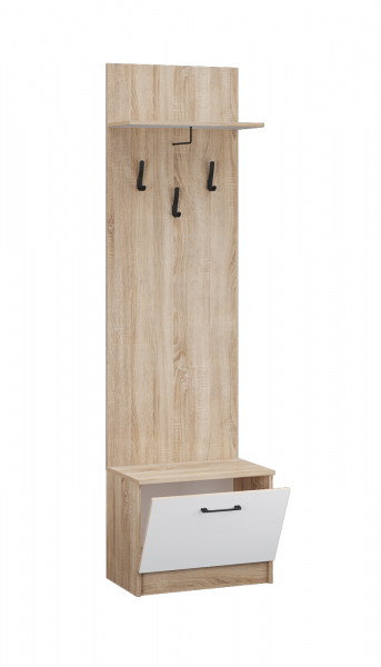 Фото Тумба с вешалкой Денвер, Дуб Сонома, Белый
