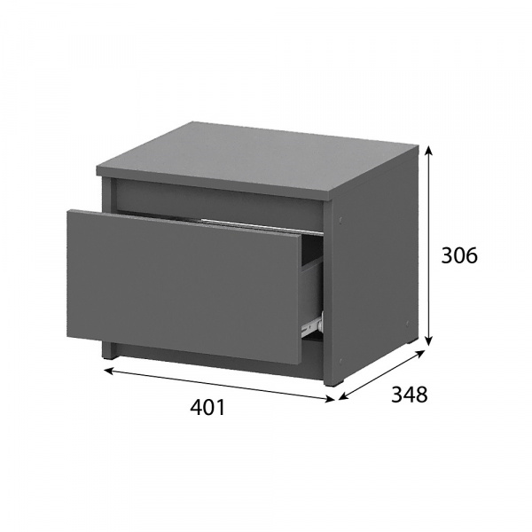 Фото Тумба прикроватная Денвер, графит