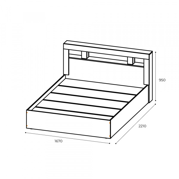 Фото Кровать с настилом ЛДСП Прима 160х200