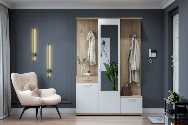 Фото Прихожая ПР 1, Дуб сонома, Белый