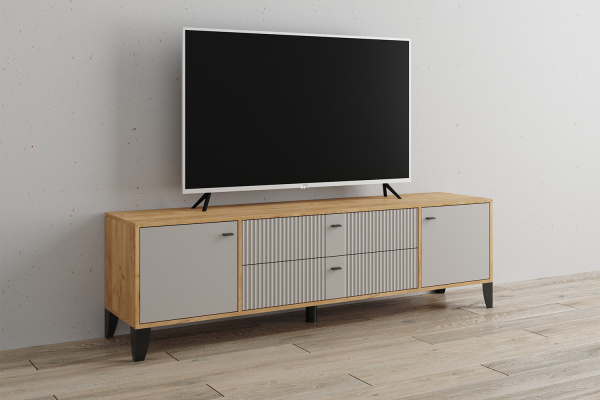 Фото Тумба под телевизор Парус-10, Дуб крафт золотой, Сантьяго софт