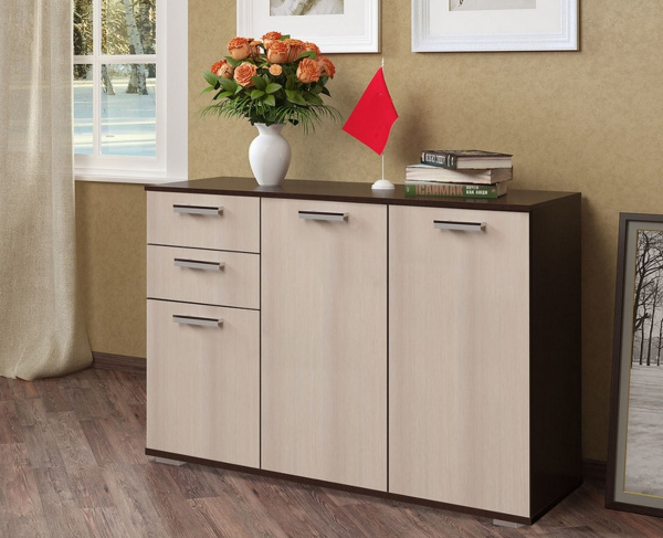 Фото Комод длинный Стандарт 3 NEW, венге/лоредо