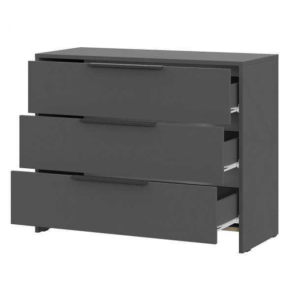 Фото Комод 3 ящика Камелия, Графит