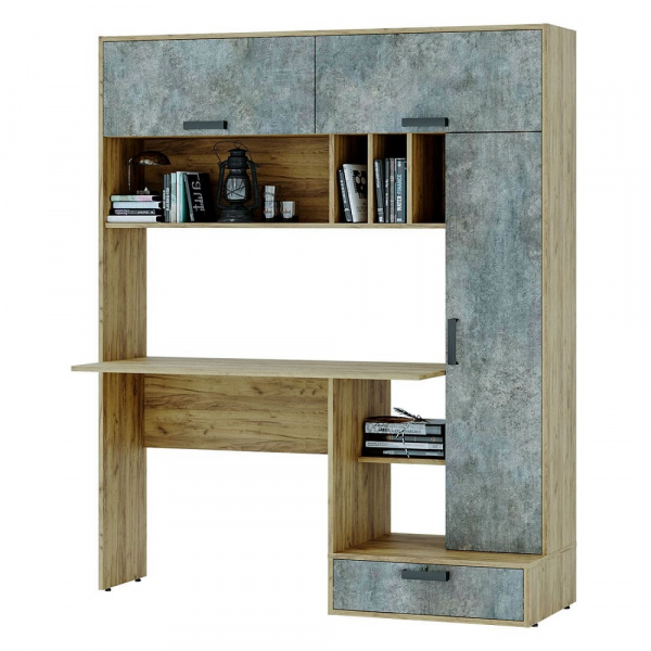 Фото Стол письменный Техно, крафт/цемент