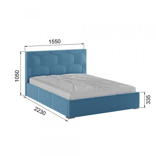 Фото Каркас кровати Манука, Светло-голубой