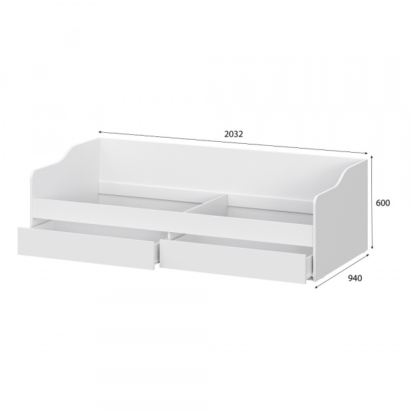 Фото Кровать детская с основанием КР 2, Белый